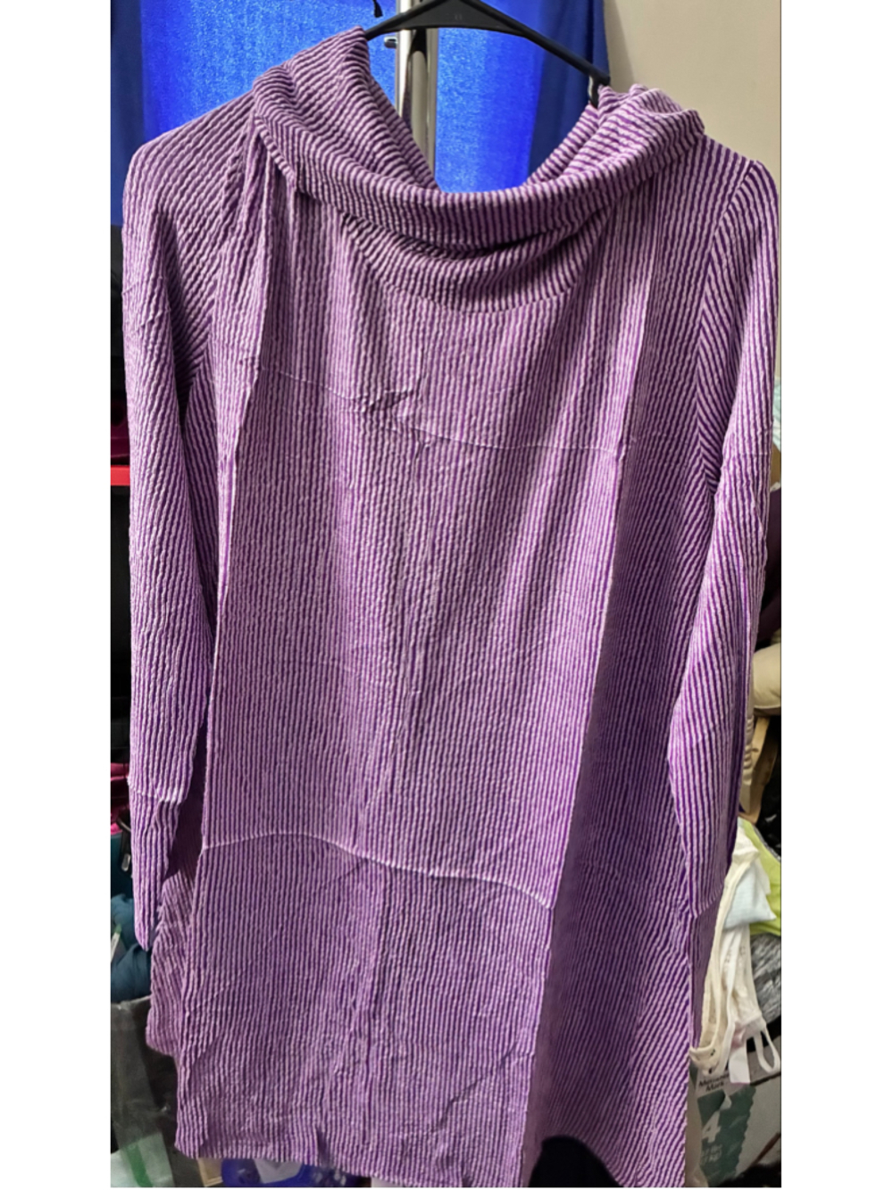 Women's Levaca Long Sleeve Ribbed Top Purple Size L